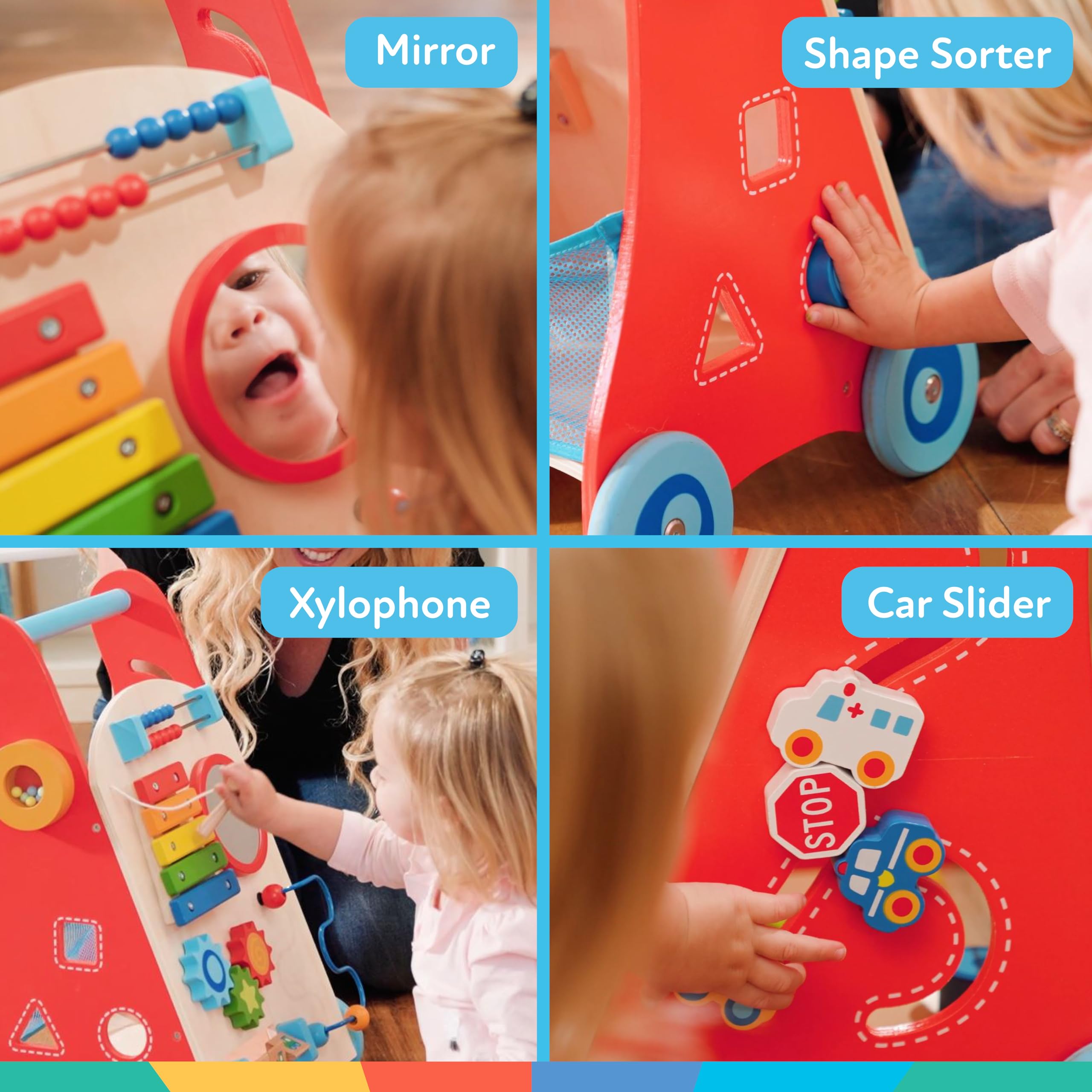 Amazon.com : Nuby Wooden Baby Walker with Interactive Features for